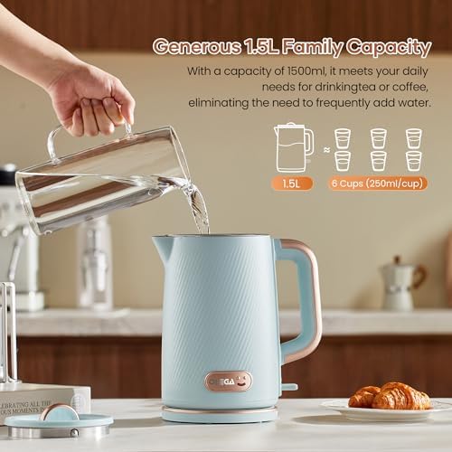 OLEGA Electric Tea Kettle: 1200W Fast Boil Electric Water Kettles 1.5L - Image 6