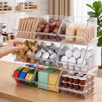 9 Pcs Stackable Plastic Storage Bins, Open Front, Clear - Image 7