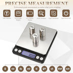 Digital Jewelry Scale, 500g x 0.01g High Precision Gold Scale, Portable Gram Scale with LCD Display, Tare Function, PCS Counting, Professional Small Scale for Jewelers Collectors Pawn Shops - Image 4