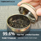 Premium Pure Titanium Mini Tea Tin Canister, Airtight Tea Container, Lightweight and Durable, Suitable for Loose Leaf Tea, Spices, Herbs - Ideal for Travel and Home Use​ (Gilt) - Image 3