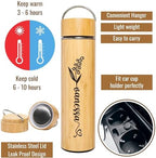 Custom Name Bamboo Tea Infuser 17 oz Tea Tumbler Infuser Bottle for Loose Tea Leaves, Tea Cup Travel Mug Stainless Steel Gift - Image 5