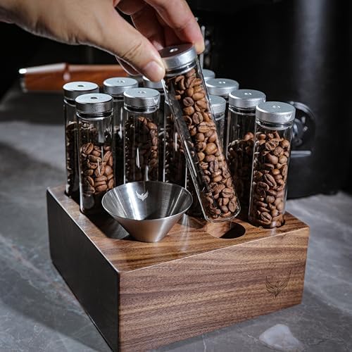 Coffee Bean Cellar and Dosing Cup Set Single Dose Coffee Bean Storage with Espresso Dosing Cup and Coffee Spritzer - Image 2