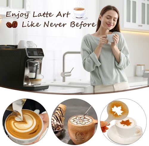 Y-Step 25 PCS Espresso Accessories Kit, Espresso Tamper Kit Coffee Tamper Set, 51mm Espresso Tamper with Spring Loaded Calibrated, 51mm Espresso Puck Screen and Dosing Funnel, WDT Tool, Latte Art Kit - Image 6