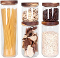 SAIOOL Set of 5 Kitchen Canisters,Thick, Stackable, Natural Style,Cookie, Rice and Spice Jars - Sugar or Flour Container - Big and Small Airtight Food Jar for Pantry by SAIOOL