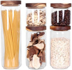 SAIOOL Set of 5 Kitchen Canisters,Thick, Stackable, Natural Style,Cookie, Rice and Spice Jars - Sugar or Flour Container - Big and Small Airtight Food Jar for Pantry by SAIOOL