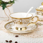 fanquare 21 Pieces Royal Floral Porcelain Tea Set with Sugar Bowl Creamer - Image 4