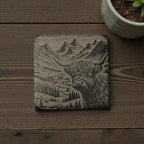 Slate Coasters Set of 4, Highland Cow Laser-Engraved Stone Coasters, 4x4 Inch Natural Black Slate Drink Coasters, Farmhouse Rustic Decor - Image 7