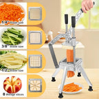 Commercial french Fry Cutter for Potatoes, Vegetable Chopper with 4 Stainless Steel Blades (1/4" 3/8" 1/2" & 8-Wedge), Heavy Duty Onion Dicer Professional Fruit Slicer for Restaurant & Home - Image 2
