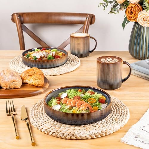 theterra Ceramic Coffee Mugs Set of 6, 14.2 oz Coffee Cups with Handle - Image 6