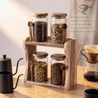 4-Pack 23 fl oz Wide Mouth Mason Jars w/Acacia Wood Rack - Image 7
