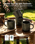 famiware Coffee Mug Set of 4, Star 12 oz Ceramic Mugs Cups Set with Handle - Image 5