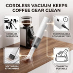 Mini Coffee Grinder Vacuum Cleaner Handheld Cordless (White) - Image 2