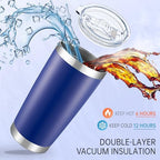20 oz Tumblers Bulk Stainless Steel Tumbler with Lid, 6 Pack - Image 2