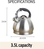 Tea Kettle Stovetop Stainless Steel Whistling Kettle 3.5L Hot Water Boiler Kettle Kitchen Stovetop Tea Kettle Teapot Pour Over Kettle - Image 2