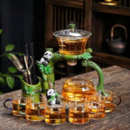 Chinese Gongfu Tea Set Magnetic Glass Teapot with Infuser Semi Automatic Tea Maker Set for Loose Leaf Tea by Unknown