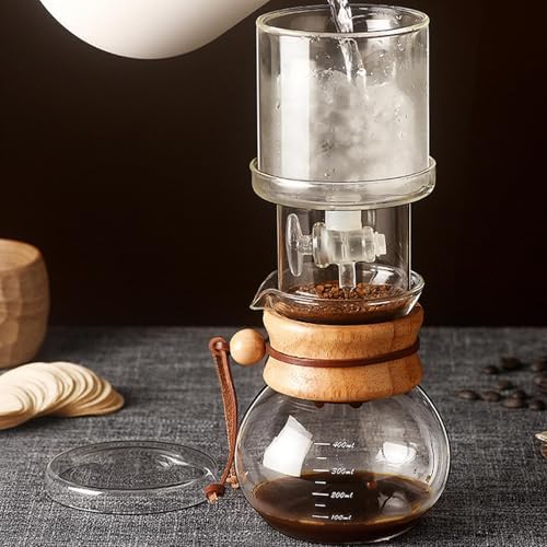 Cold Brew Coffee Maker 400ml, Double Layer Borosilicate Glass Ice Drip Coffee Machine, Glass Dripper with Filter Paper and Adjustable Water, for Home Tea Room Office - Image 4