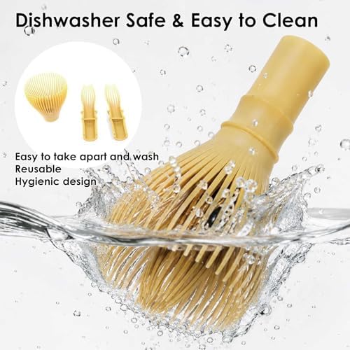 Japanese Tea Whisk Made of Resin, Non-breakable Dishwasher Compatible, Made in Japan, White Bamboo Color - Image 3