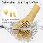 Japanese Tea Whisk Made of Resin, Non-breakable Dishwasher Compatible, Made in Japan, White Bamboo Color - Image 3