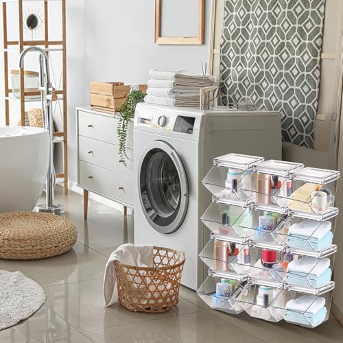 Yerliker 36 Pcs Clear Stackable Storage Bins with Lids for Pantry - Image 7
