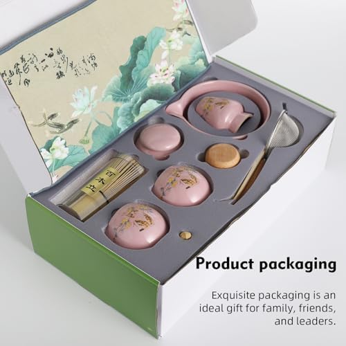 11 Pcs Matcha whisk Set,13 OZ,With 2 Cups and 1 Tea Can,Unique Cat Pattern Design，Complete Matcha Kit Set,Japanese Matcha Set,Perfect Matcha Kit for Matcha Tea Ceremony(Cat-Pink) - Image 6