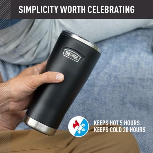 THERMOS ICON SERIES, Stainless Steel Tumbler with Slide Lock, 18 Ounce, Crimson - Image 4