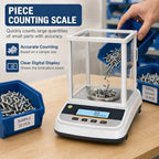 Lab Analytical Balance 500g x 0.001g Precision Digital Scale, with Windshield and RS232 Interface, for Scientific Laboratories, Research, Industrial, Kitchen, Food, Jewelry, 19 Units, 500g Weight - Image 4