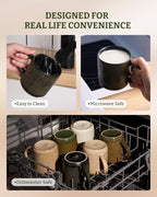 famiware Coffee Mug Set of 4, Star 12 oz Ceramic Mugs Cups Set with Handle - Image 7