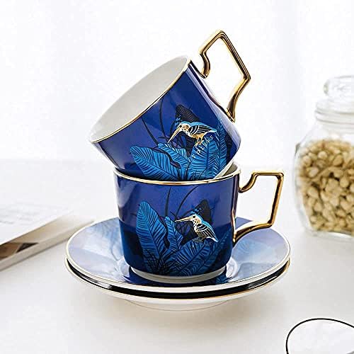 Tea Cup and Saucer Set,Coffee Ceramic Black and Hot Cocoa Garland Hanging Ear Suitable Restaurant - Image 7