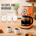Nostalgia Classic Retro 10 Cup Coffee Maker, Orange - Image 3