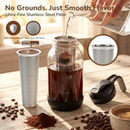 64oz Cold Brew Coffee Maker with 2 Pack Wide Mouth Mason Jar Pour Spout Lid - Image 4