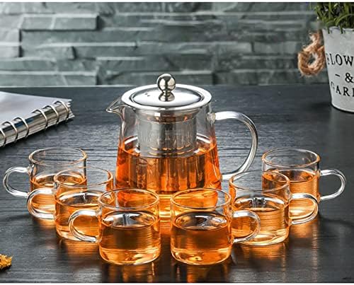 1300ml Large Capacity Glass Teapot, Thickened Clear Tea Kettle with Removable Stainless Steel Infuser for Loose Leaf Blooming Tea - Image 4