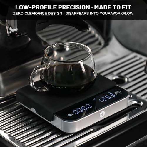 KitchenTour Coffee Scale with Timer, Small Espresso Scale 0.1g/2kg, Silver - Image 7