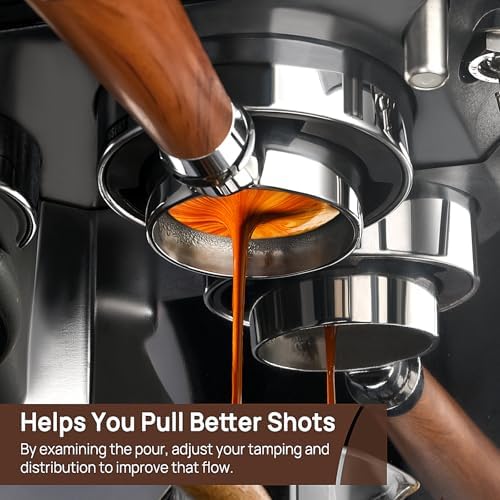 Bottomless Portafilter 54mm with 3 Ears, Replacement Bottomless portafilter Compatible with Breville Barista and 54mm Machines, Filter Basket Included - Image 2