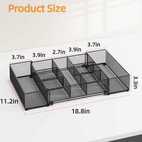 Expandable Snack Organizer, Adjustable Snack Container with 9 Compartments, Kitchen Countertop and Pantry Storage Tray for Tea Bags, Coffee Pods, Candy, and Cookies - Image 4