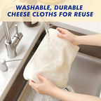 8 PCS Reusable Cheesecloth, Grade 100, 20x20 Inch Hemmed Cheese Cloth for Straining Craft, 100% Cotton Unbleached Cloth Strainer for Cooking, Baking, Juicing, Cheese Making (Pack of 2) - Image 3
