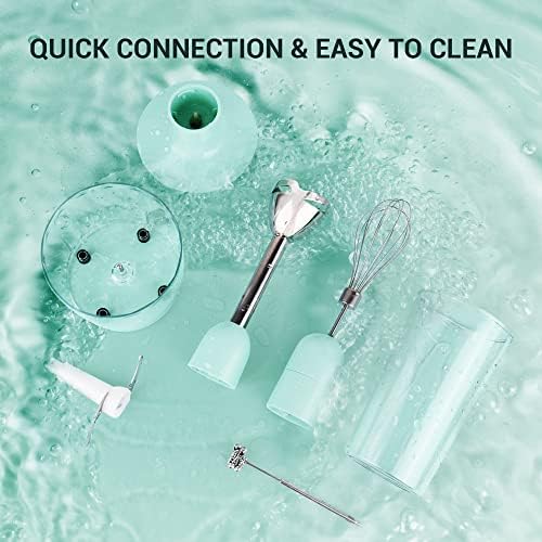 5-in-1 Hand Blender, 500W, 8 Speeds, Includes Chopper Frother Whisk - Image 6
