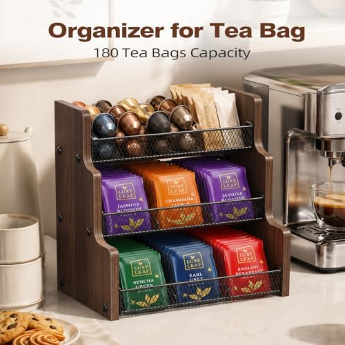 TJ.MOREE 3-Tier Tea bag Organizer, Sturdy & Compact, Black - Image 2