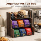 TJ.MOREE 3-Tier Tea bag Organizer, Sturdy & Compact, Black - Image 2