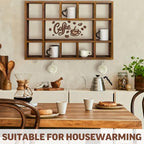 Cinnvoice Oversize Coffee Mug Display Shelf for Wall, Rustic Brown - Image 5