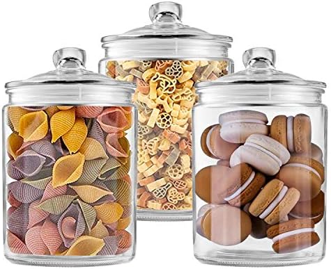 Maredash Glass Jars 64 oz,Candy Jar with Lid For Household 3 Pack by Maredash