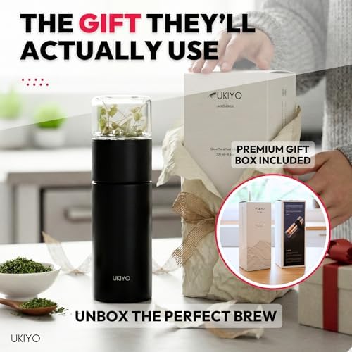 Ukiyo Steel Premium Stainless Steel and Glass Tea & Fruit Infuser Bottle - Travel Tumbler with Stainless Steel Filter - Image 4