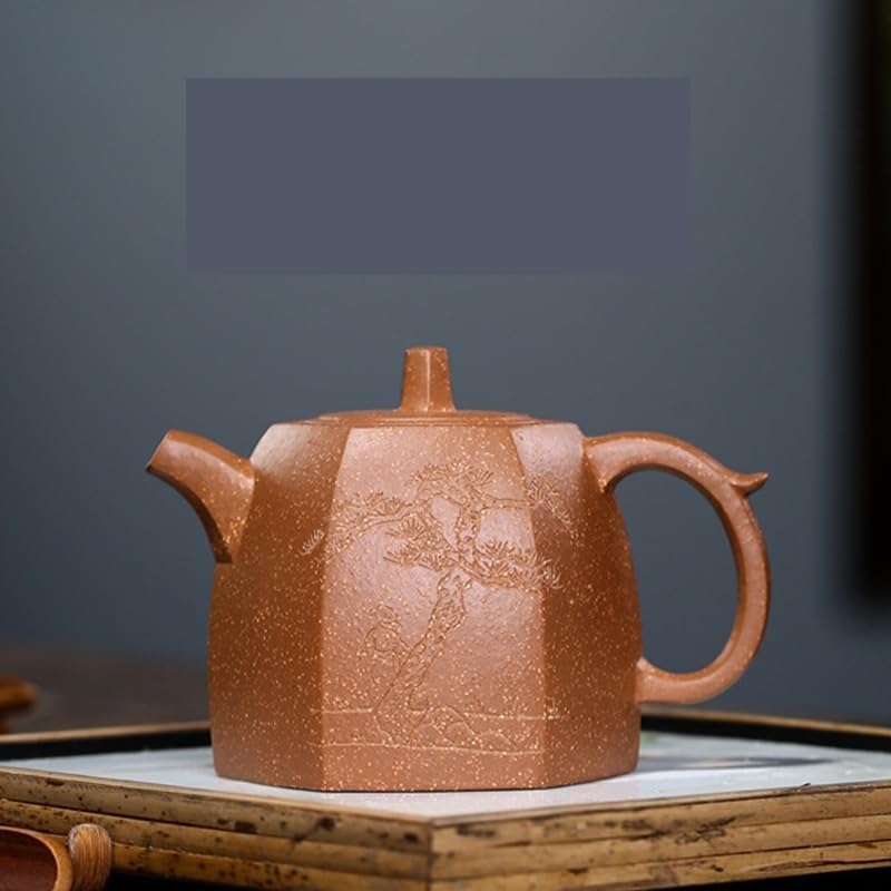 Tea Pots For Loose Tea Hand-carved Purple Clay Pot Office Teapot Conference Room Teapot Home Kung Fu Tea Set Tea Infuser Pot - Image 3