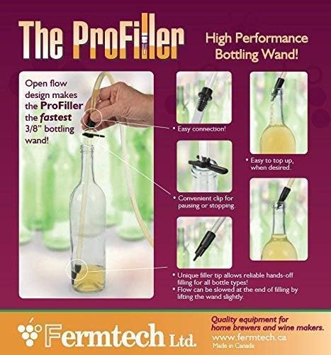 Fermtech Regular Deluxe Siphon Homebrew Kit, Regular Auto-Siphon Brewing Equipment, 24" Pro Wine Bottling Wand Filler, Clamp and Tubing and 30" Brush. Wine, Beer, and Kombucha Making Supplies - Image 3