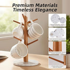 Acacia Wood Mug Tree, Marble Base - Image 6