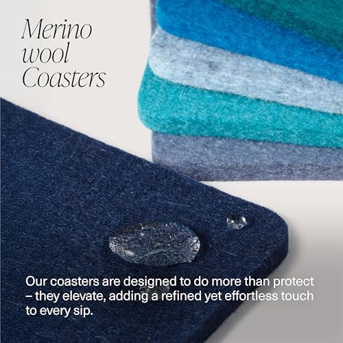 Graf Lantz - Bierfilzl Merino Wool Square Coasters Set of 4 - Carnival (4"x4"x5mm) - Absorbs 30% of Weight - Natural German Wool - Heat Resistant, Sustainable, Reusable - Home Decor - Image 2