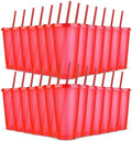 24 Pack Plastic Tumblers with Lids and Straws, Reusable Cups with Lids Plastic Colorful Cups for Parties Birthdays, Iced Coffee Cup Travel Mug Cold Drink Cups Bulk Tumblers (24 oz, Red) by LEIFEOSH