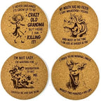 Sarcastic Animals Cork Coaster Set – 20 Pack of Laser Engrave Drink Coasters with Funny Sayings for Home, Office, Parties - Image 2