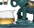Heat-resistant Kungfu Glass Tea Set with Heater Attract Water Diversion Rotating Cover Bowl Lazy Semi-Automatic Glass Teapot (Elephant set) - Image 6