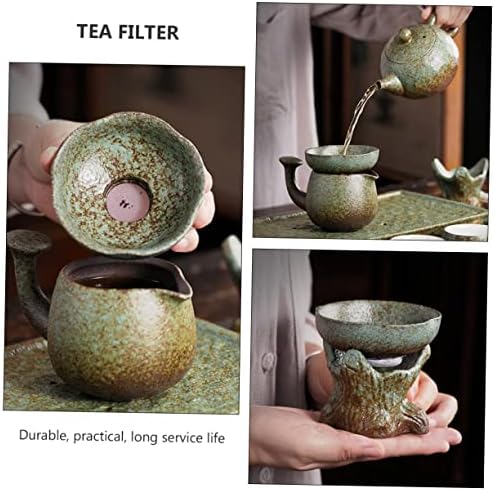 VALICLUD Ceramic Tea Strainer for Loose Leaves Practical Fine Mesh Filter for Gongfu Tea Reusable Stylish Spring Green Design - Image 4