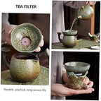 VALICLUD Ceramic Tea Strainer for Loose Leaves Practical Fine Mesh Filter for Gongfu Tea Reusable Stylish Spring Green Design - Image 4